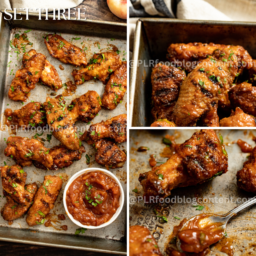 Peach Bourbon Chicken Wings Set 3