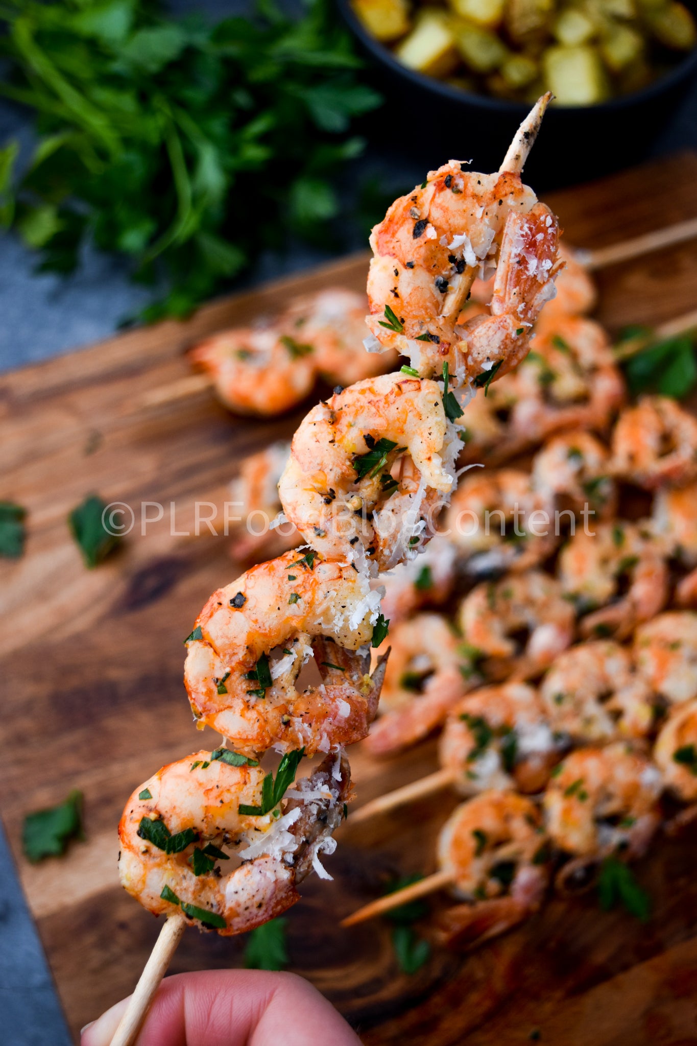 Grilled Lemon Garlic Parmesan Shrimp Skewers Set 3