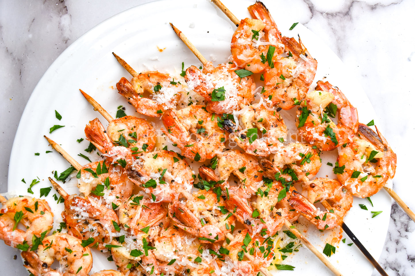 Grilled Lemon Garlic Parmesan Shrimp Skewers Set 3