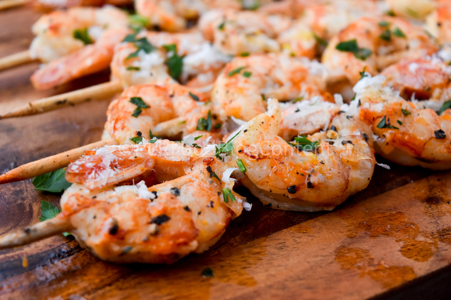 Grilled Lemon Garlic Parmesan Shrimp Skewers Set 3