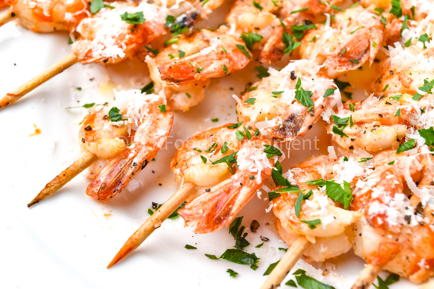 Grilled Lemon Garlic Parmesan Shrimp Skewers Set 1