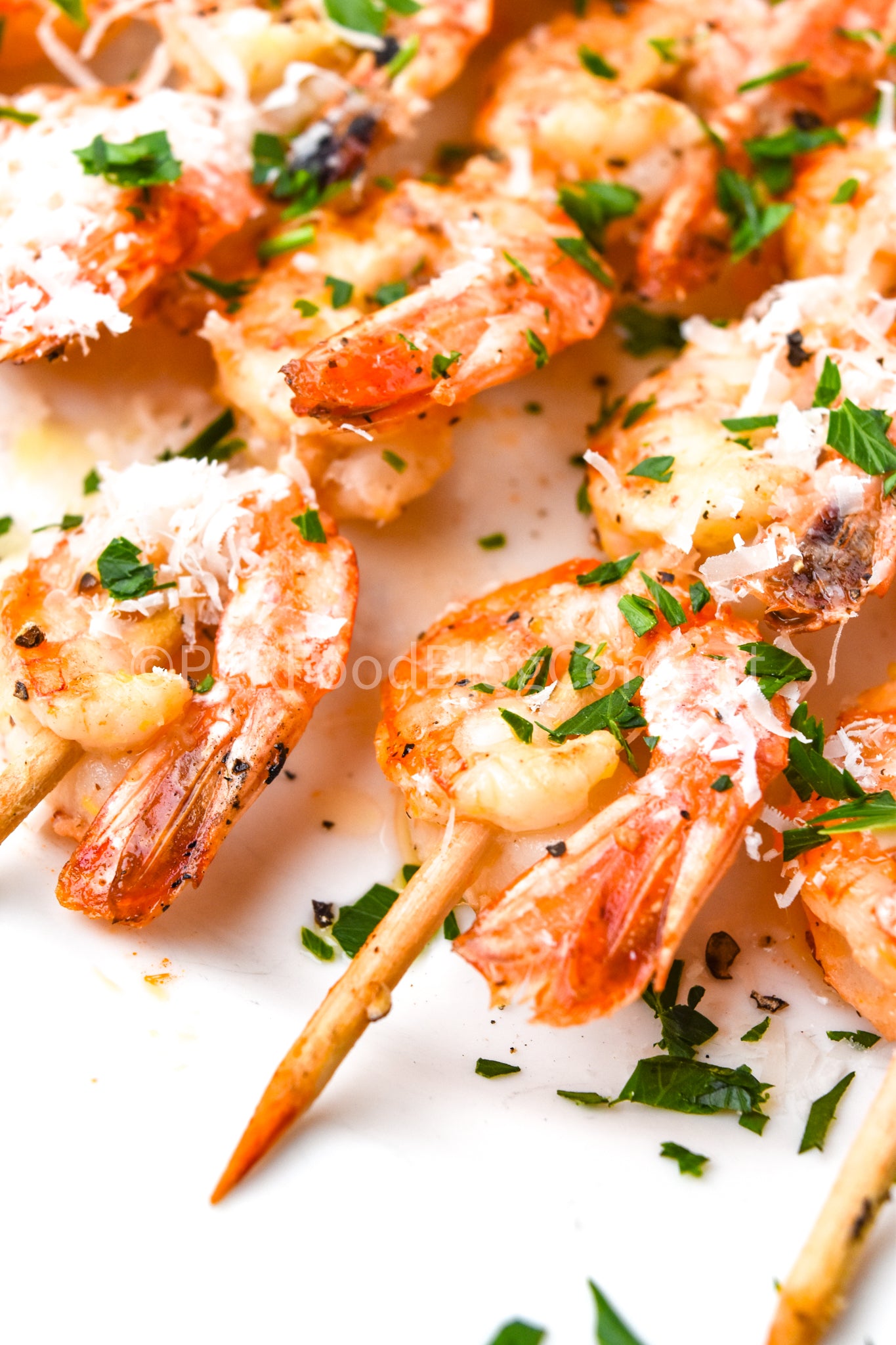 Grilled Lemon Garlic Parmesan Shrimp Skewers Set 1