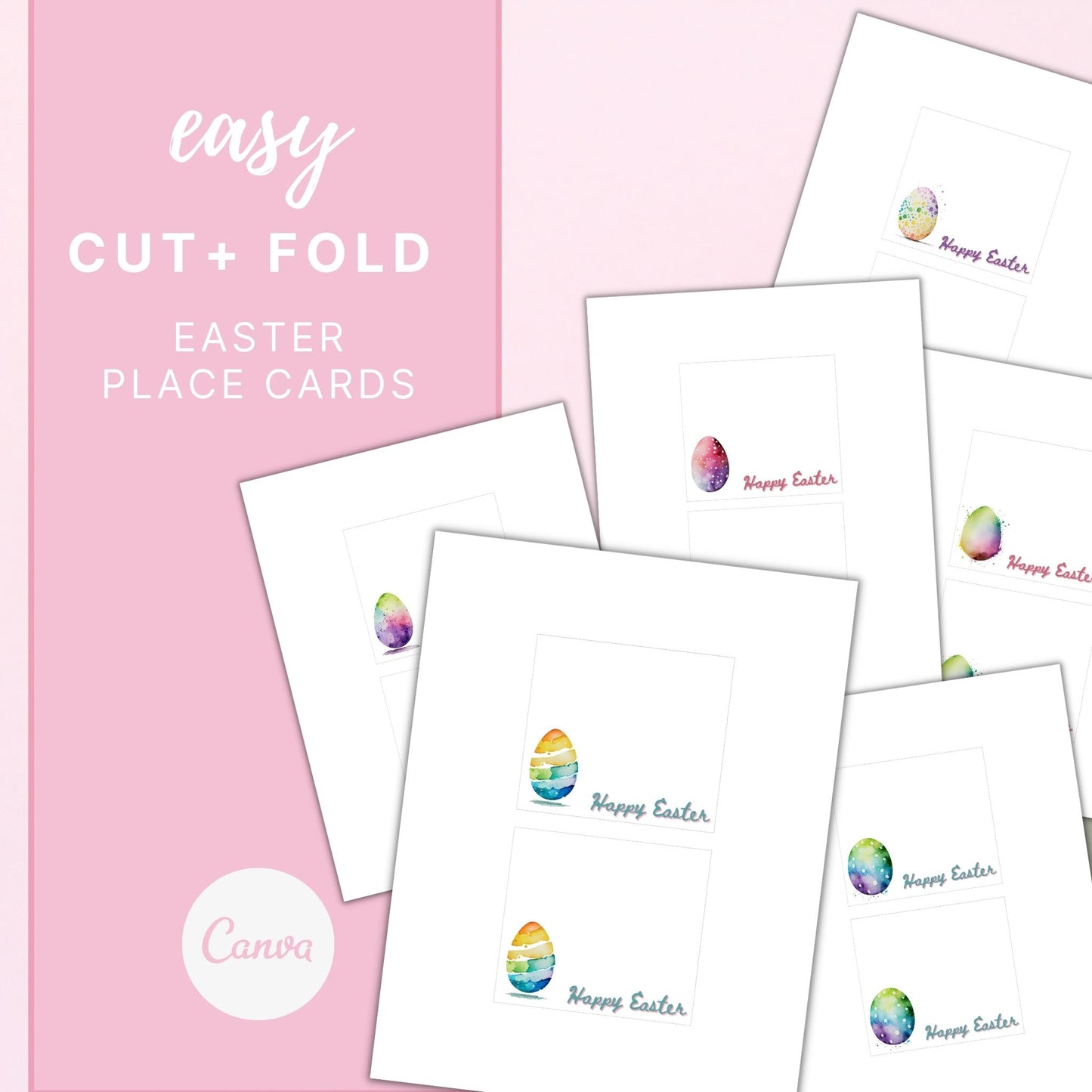 Watercolour Eggs Place Cards Printable Template | 6 styles