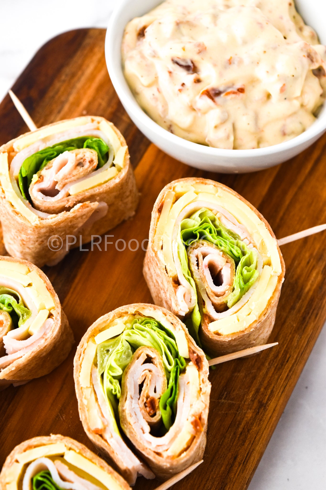 Sun-Dried Tomato + Turkey Pinwheel Sandwiches PLR