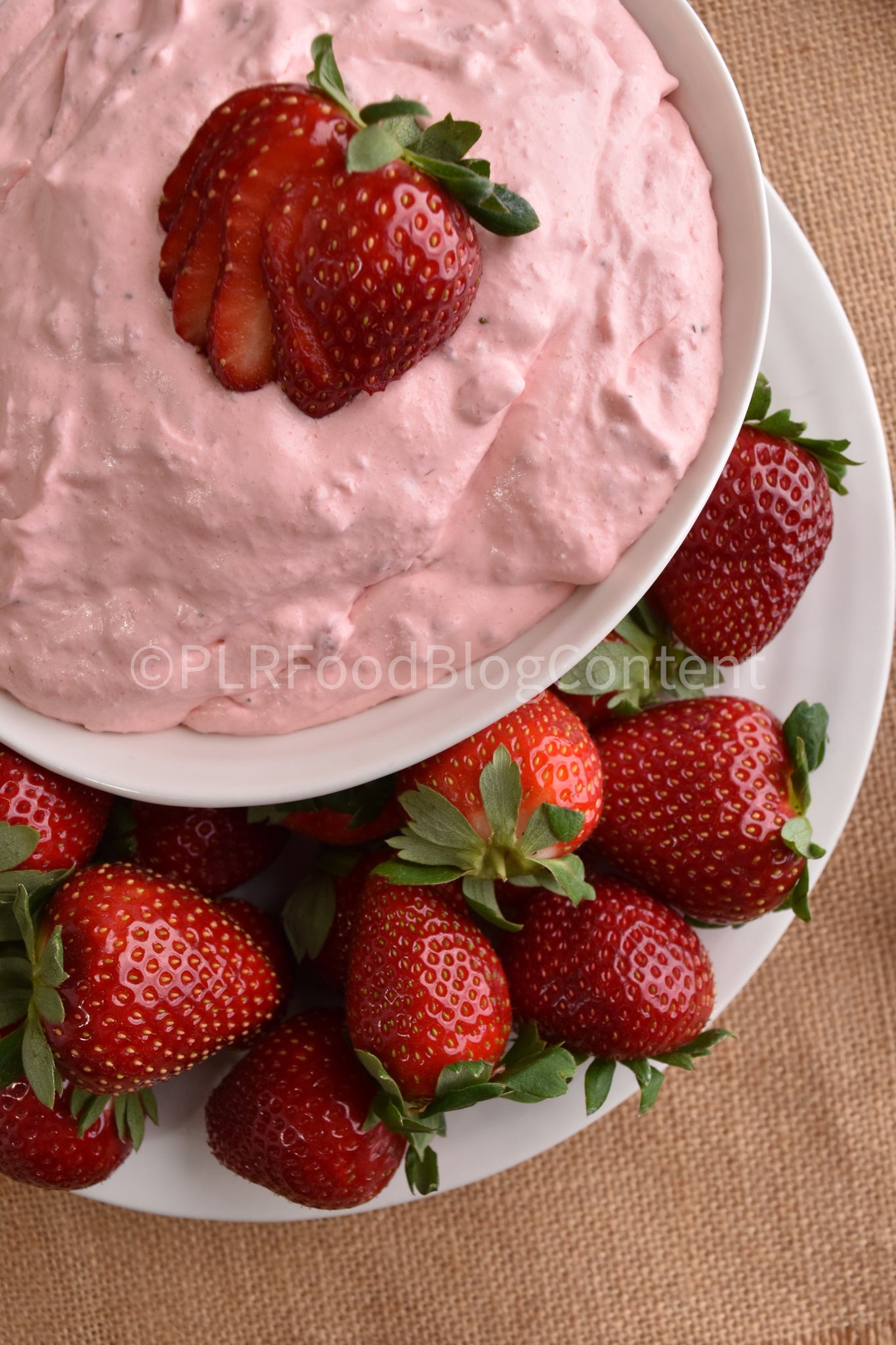 Strawberry Fluff Fruit Dip (SET 4 burlap) + VIDEOS