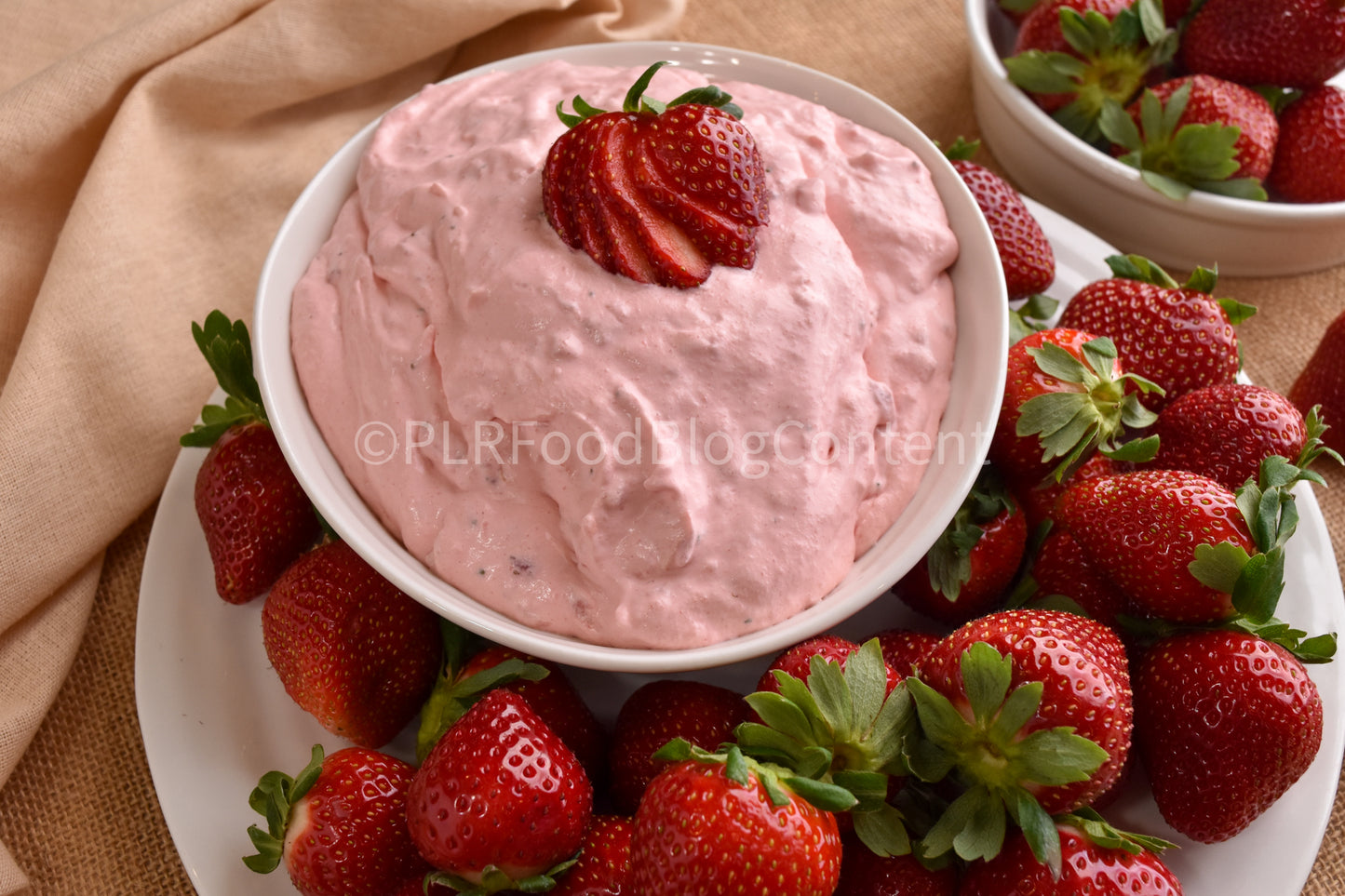 Strawberry Fluff Fruit Dip (SET 4 burlap) + VIDEOS