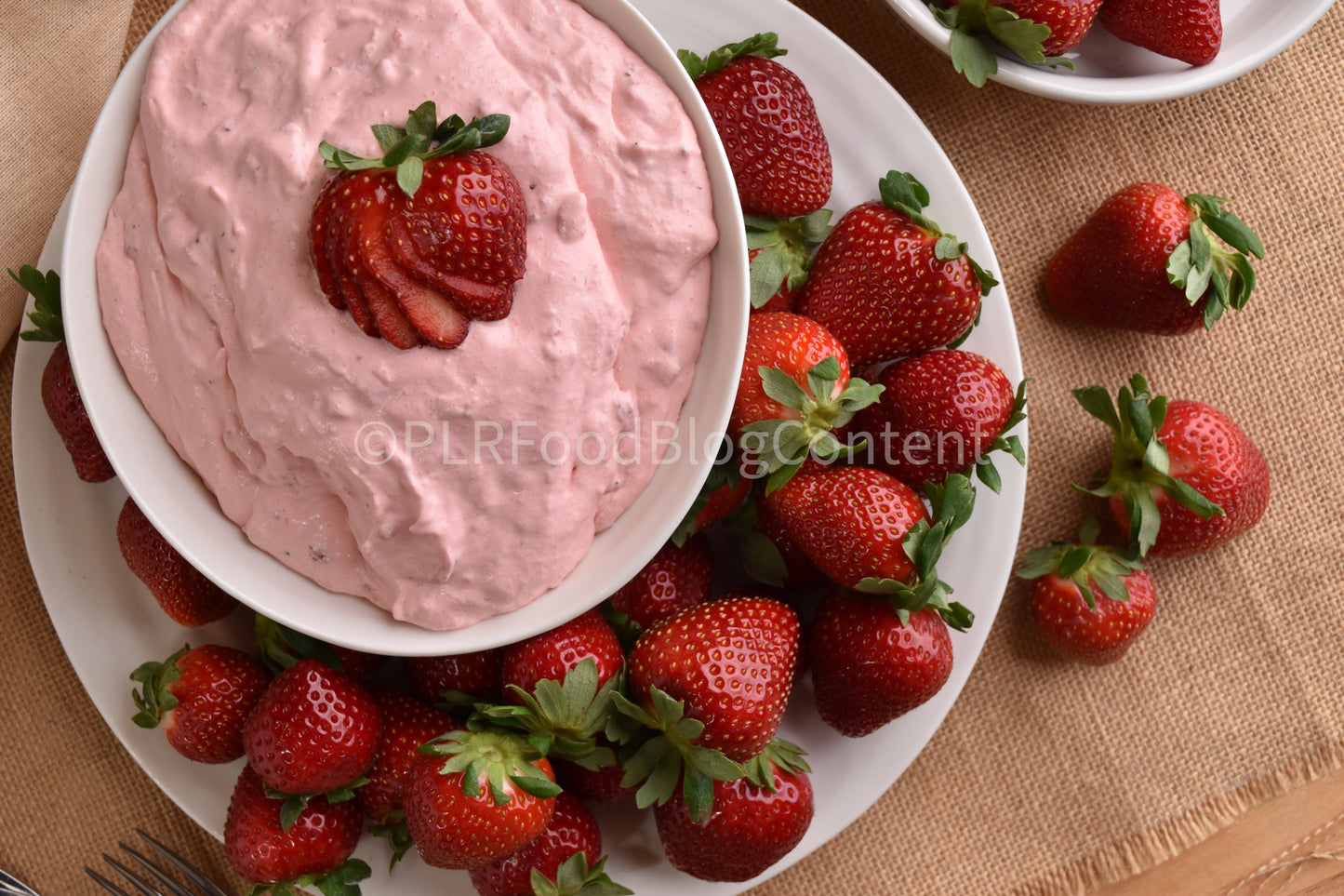 Strawberry Fluff Fruit Dip (SET 4 burlap) + VIDEOS