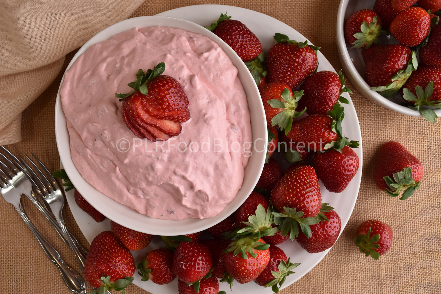 Strawberry Fluff Fruit Dip (SET 4 burlap) + VIDEOS