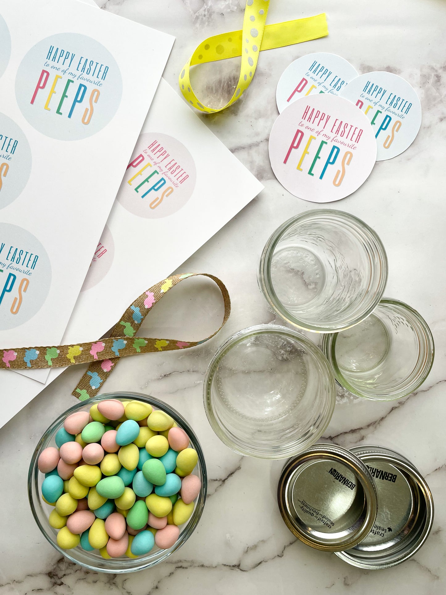 Easter Mason Jar with Mini Eggs (style bunny ears) | Easter Basket Idea + VIDEO