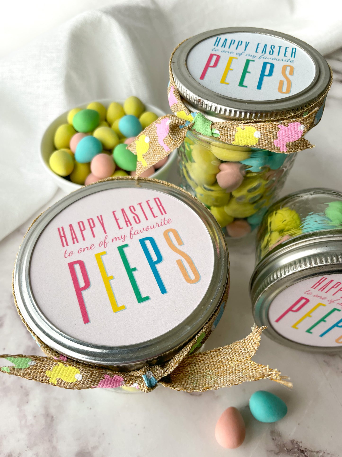 Easter Mason Jar with Mini Eggs (style fav peeps) | Easter Basket Idea + VIDEO