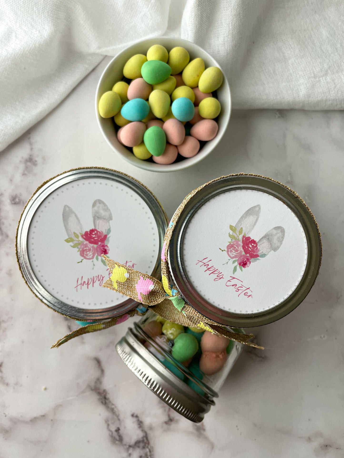 Easter Mason Jar with Mini Eggs (style bunny ears) | Easter Basket Idea + VIDEO