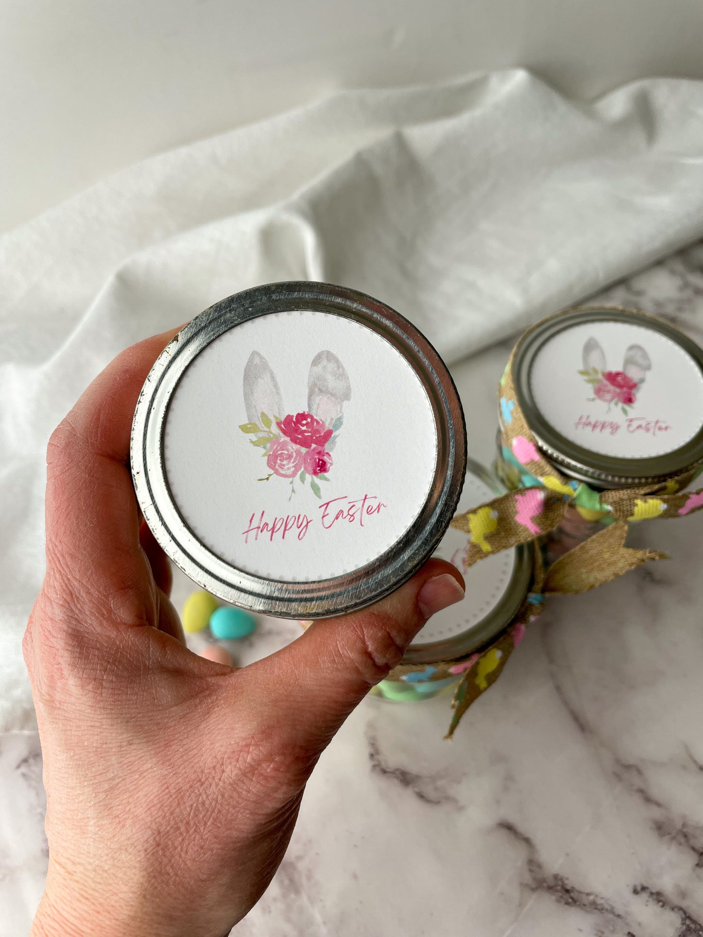 Easter Mason Jar with Mini Eggs (style bunny ears) | Easter Basket Idea + VIDEO