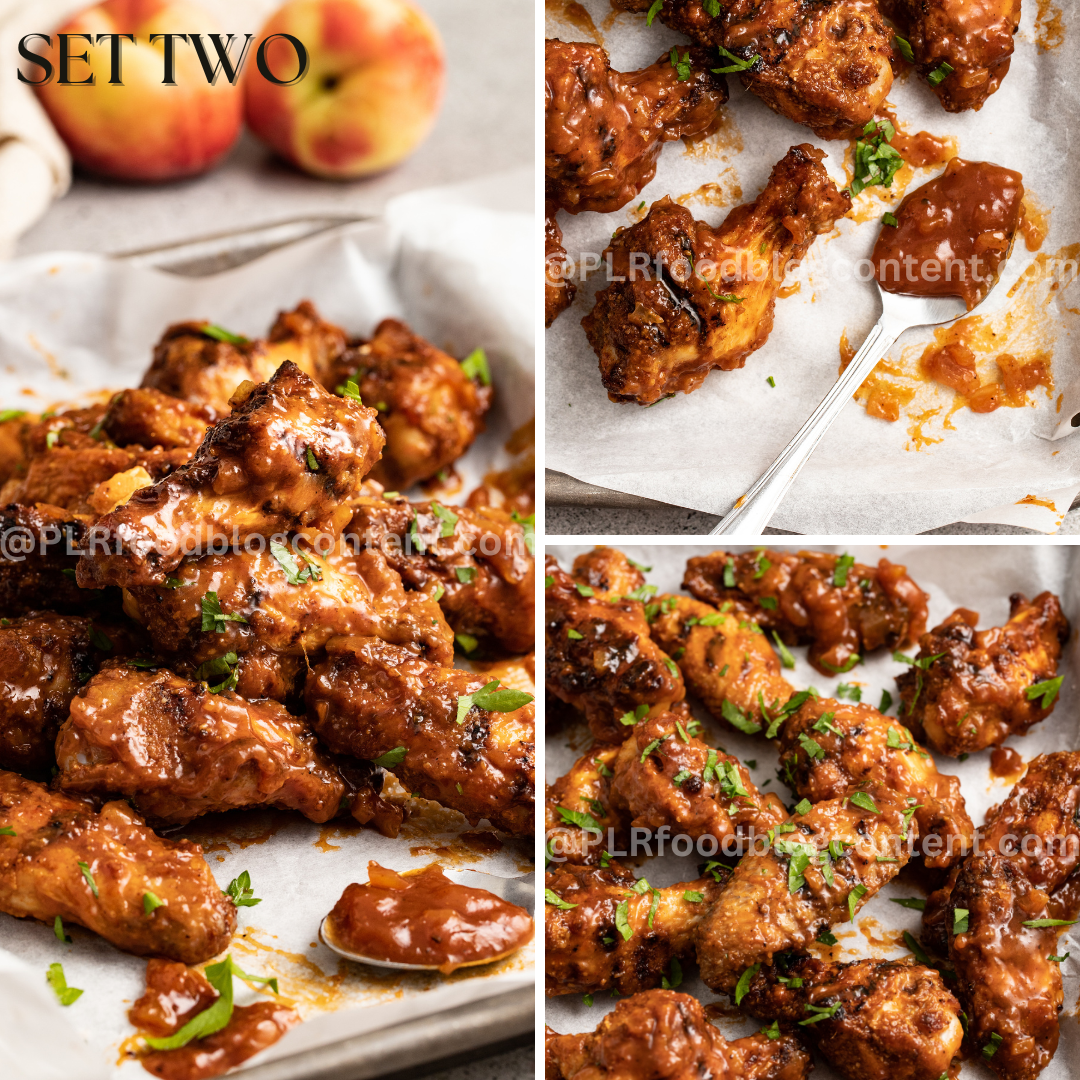 Peach Bourbon Chicken Wings Set 2