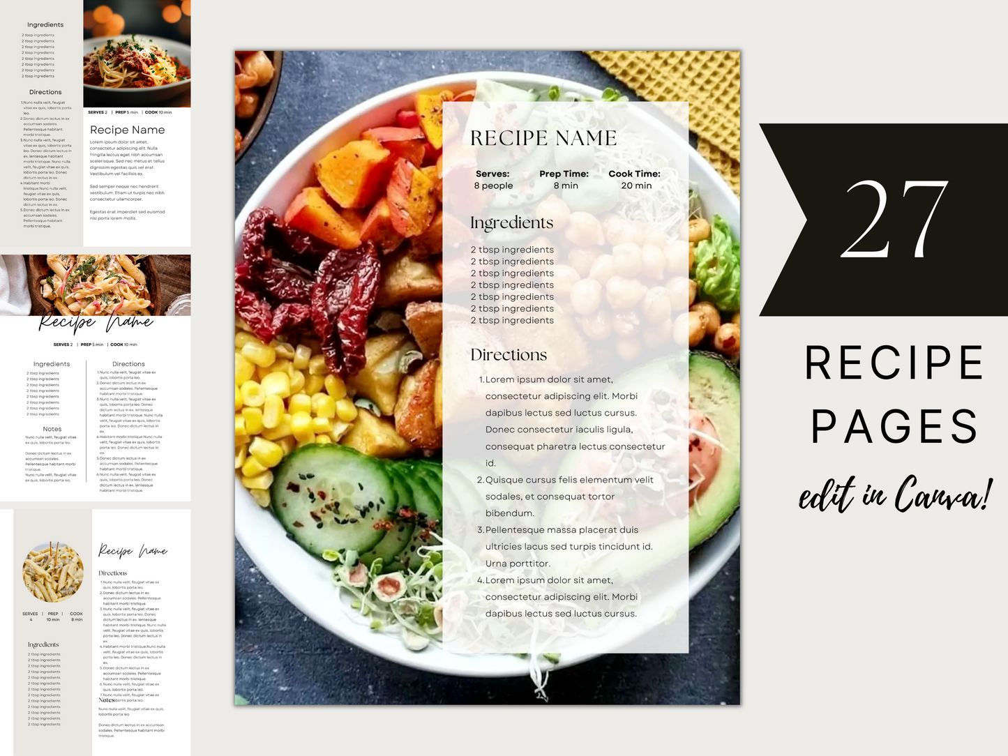 Ultimate Cookbook Template Ebook | 75 Pages