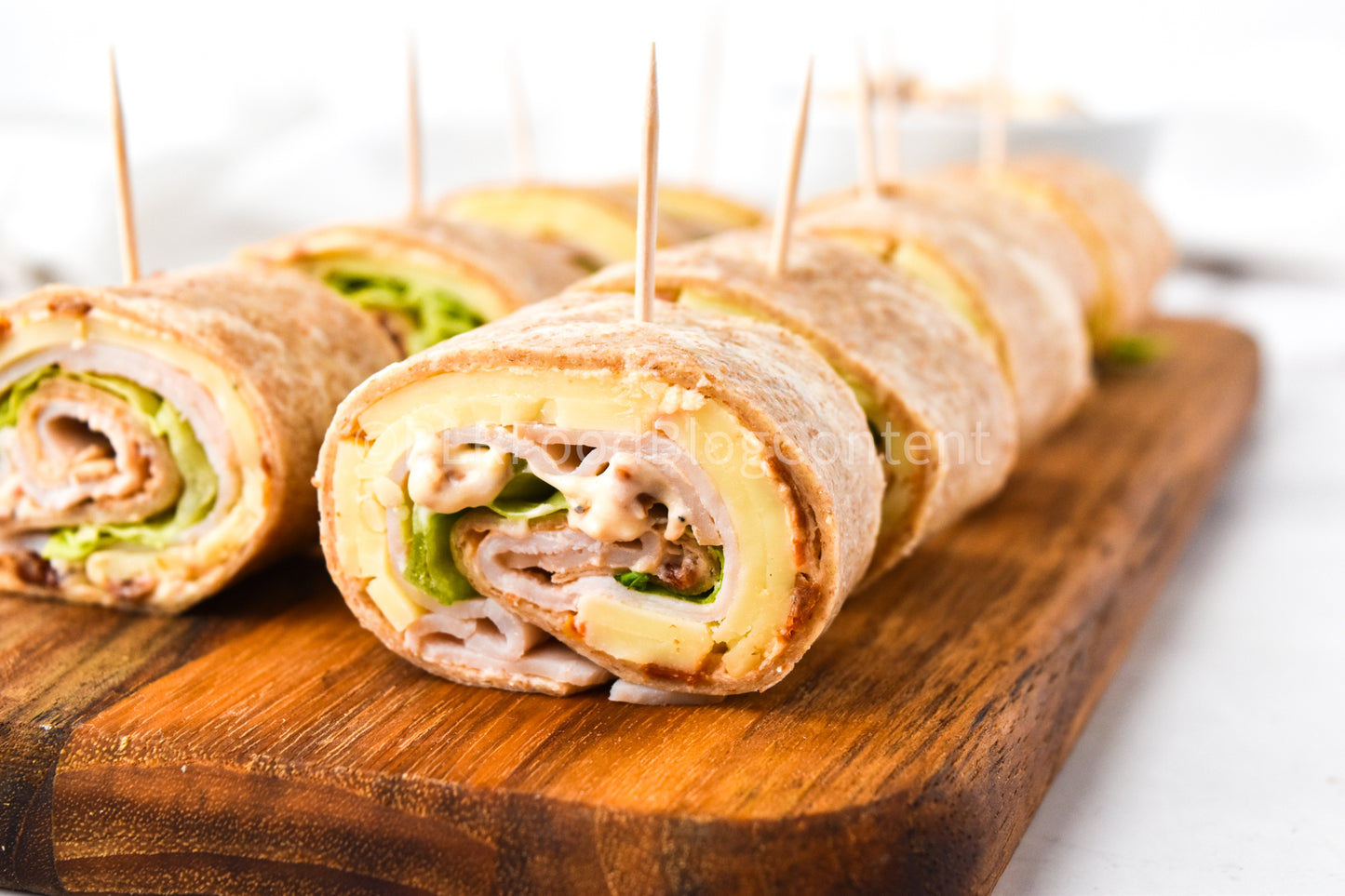 Sun-Dried Tomato + Turkey Pinwheel Sandwiches PLR