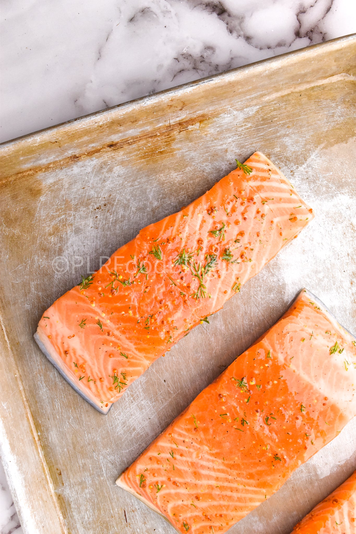 Maple Glazed Salmon (set 3 blue linen)