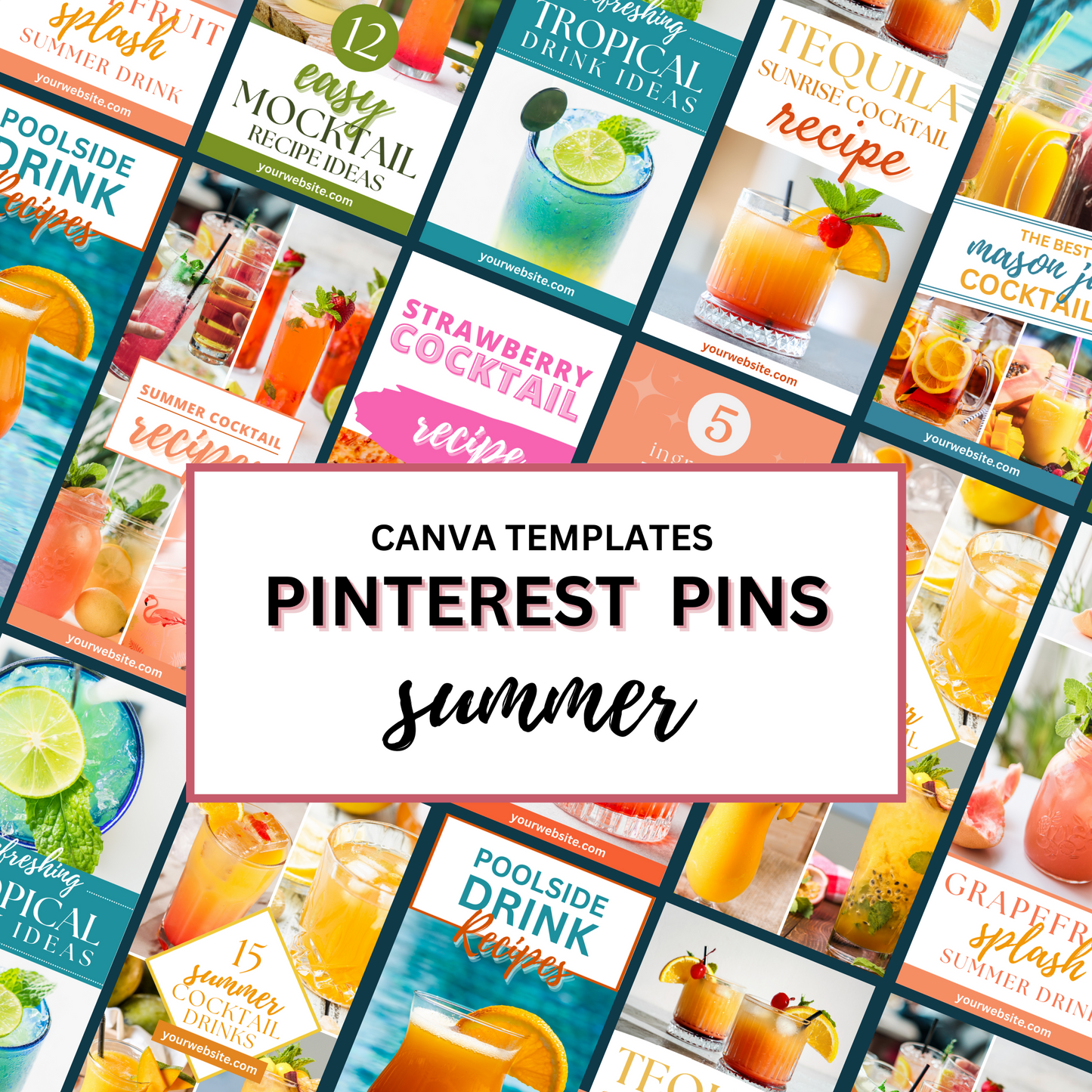 10 Summer Pinterest Pins Canva Template