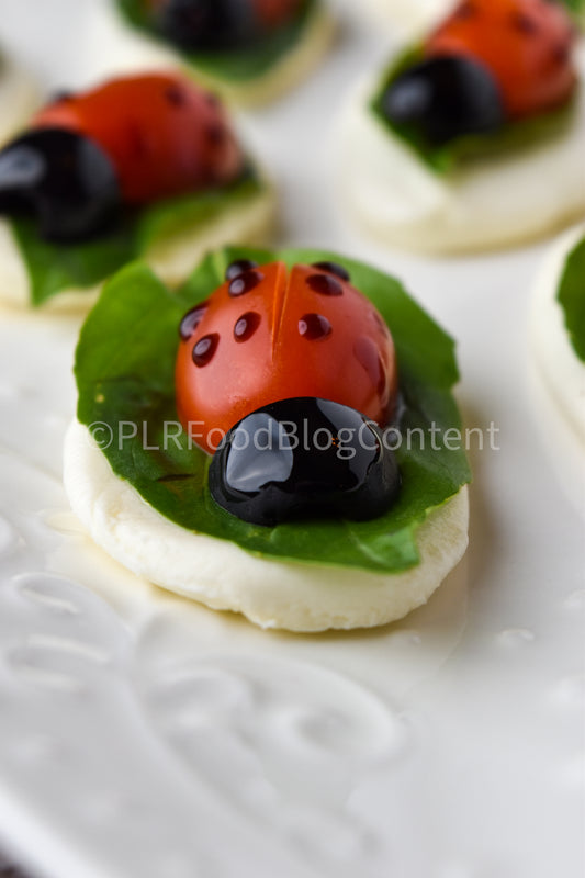 Caprese Ladybug Appetizer + VIDEO (PLR)