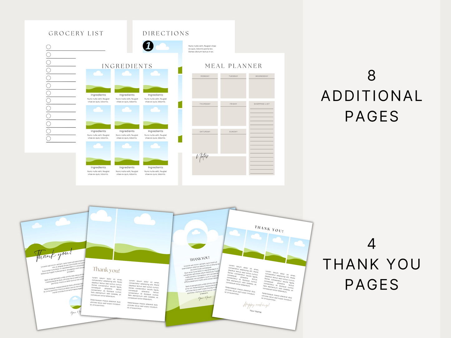 Ultimate Cookbook Template Ebook | 75 Pages