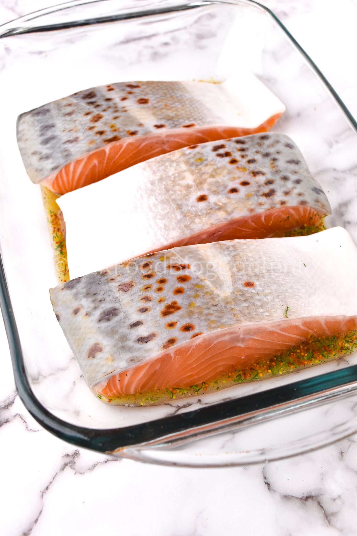 Maple Glazed Salmon (set 2 white wash wood)