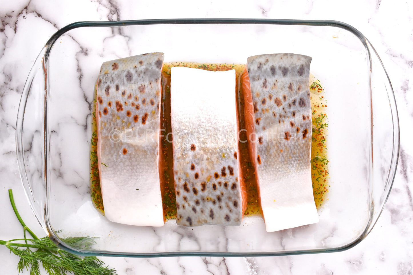 Maple Glazed Salmon (set 3 blue linen)