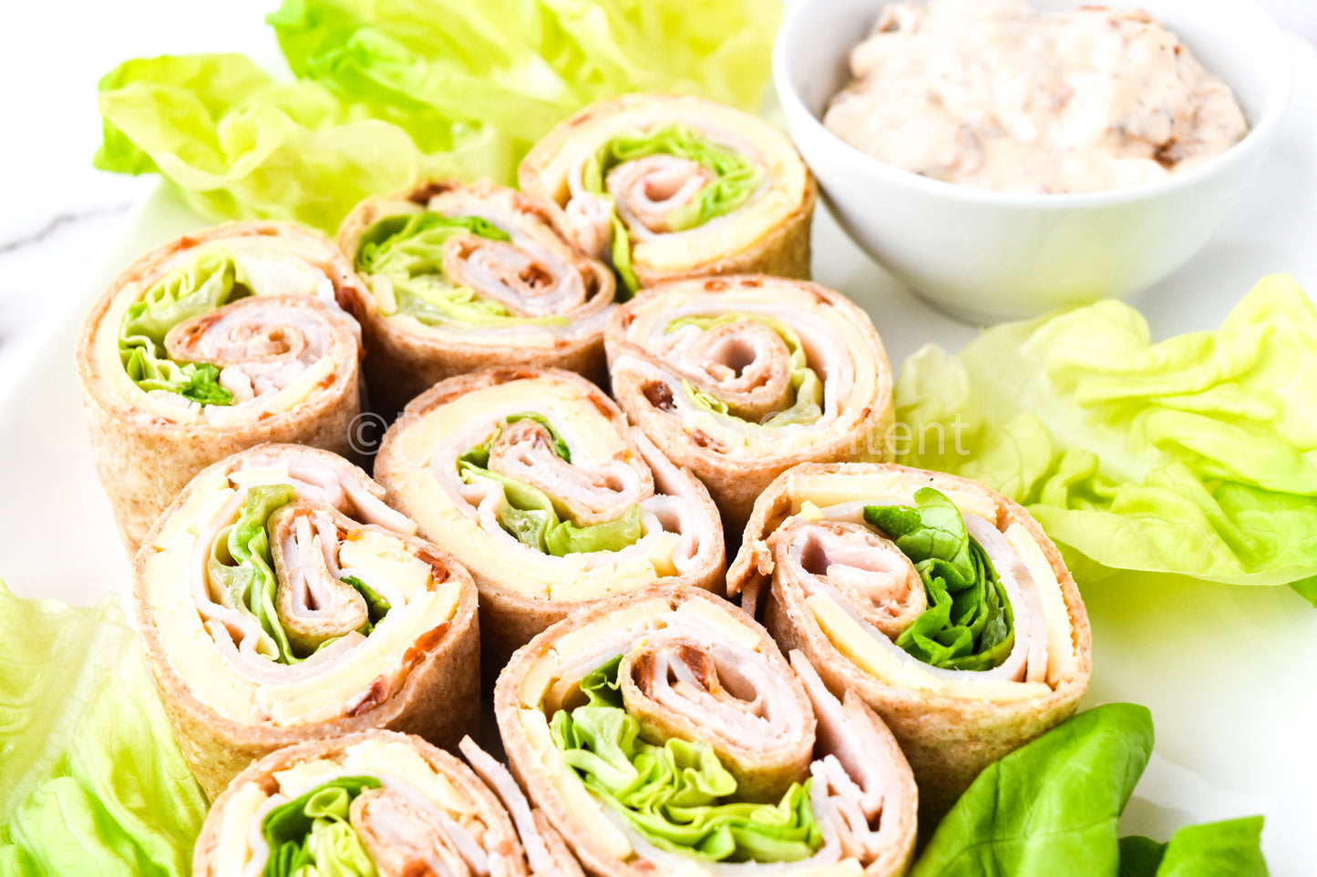 Sun-Dried Tomato + Turkey Pinwheel Sandwiches PLR