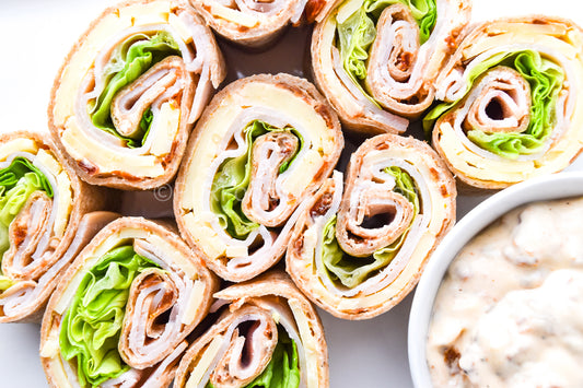 Sun-Dried Tomato + Turkey Pinwheel Sandwiches PLR