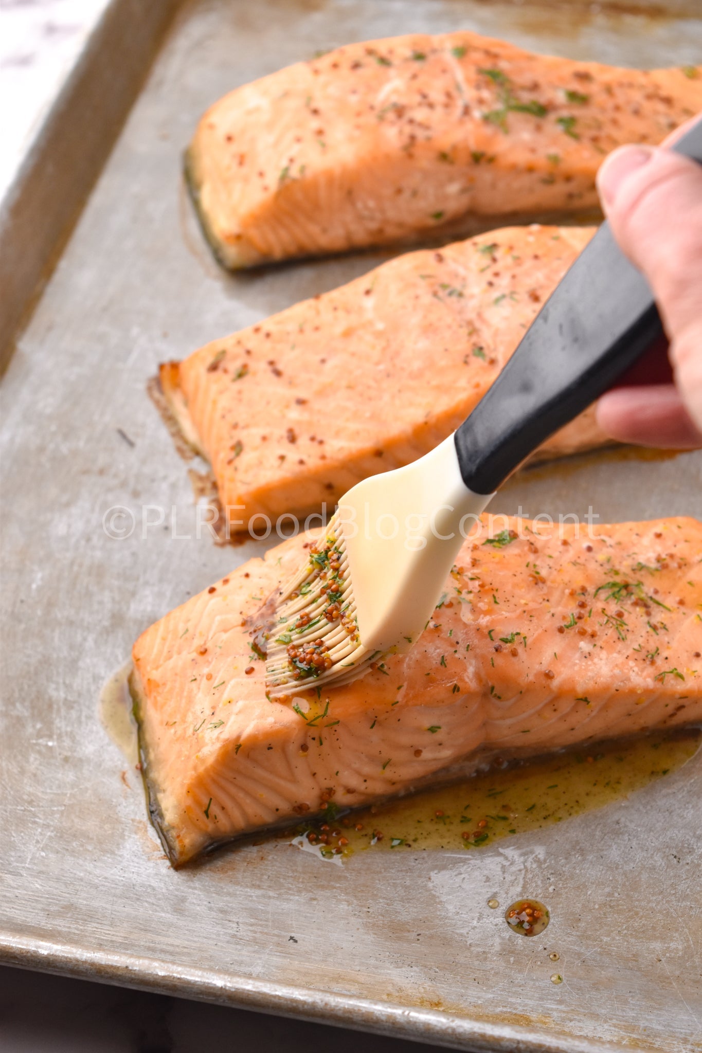 Maple Glazed Salmon (set 2 white wash wood)