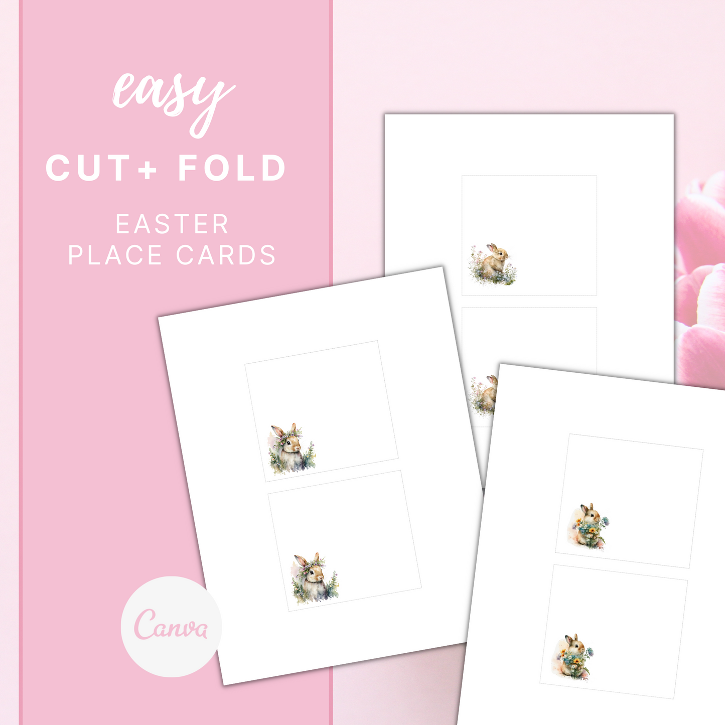 Easter Bunny Place Cards Printable Template | 3 styles