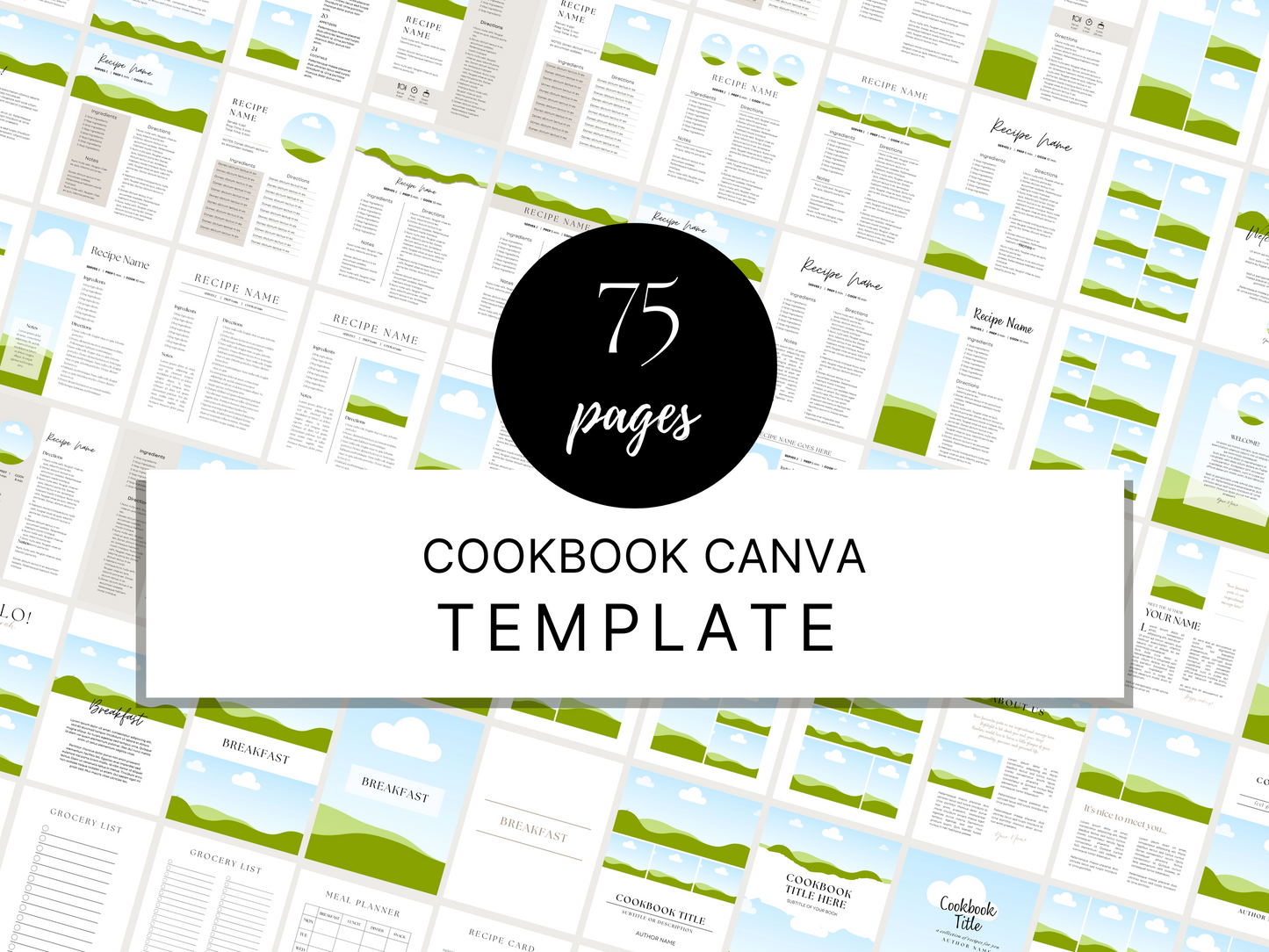 Ultimate Cookbook Template Ebook | 75 Pages